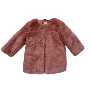 Gap Faux Fur Jacket Rose Pink 3T NWOT